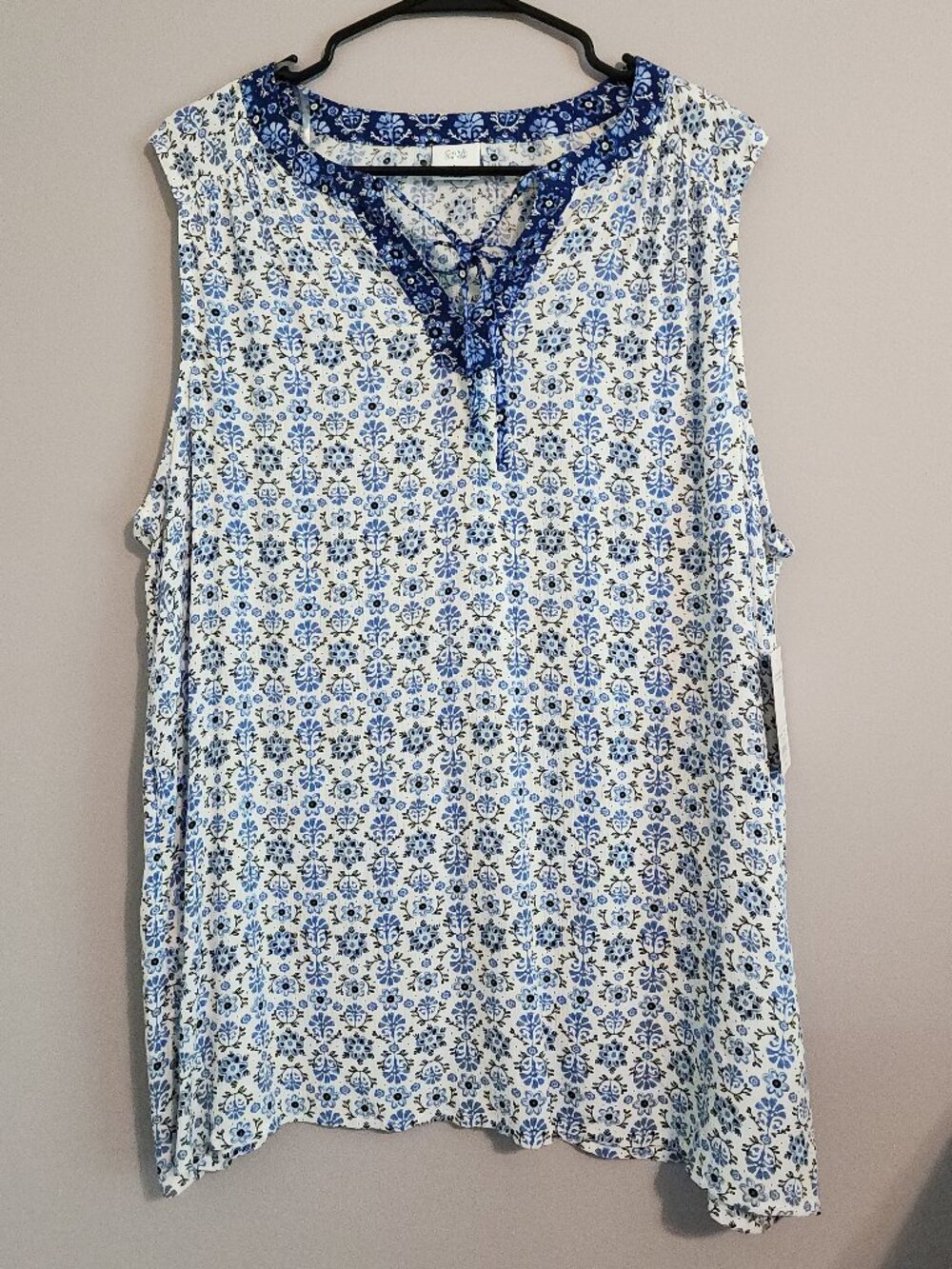 Croft & Barrow Colorful Floral Flowy Peasant Tank Top - Large